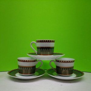 Set of 3 Vtg Mazarine Gail Levitis Taste Seller by Sigma Ceramic Cups Saucers 